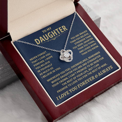 To My Daughter - Love Dad - Beautiful Gift Set - Love Knot Necklace -DLK007
