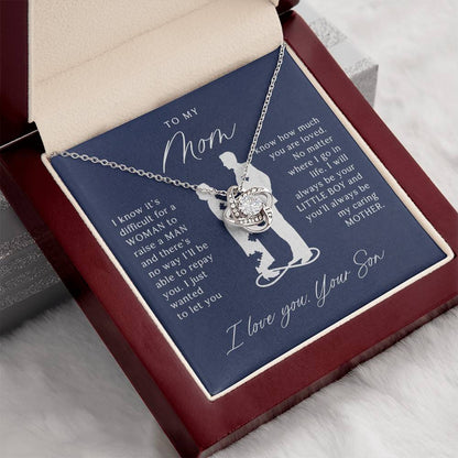 To My Mom - Beautiful Gift Set - Love Knot Necklace -MLK002