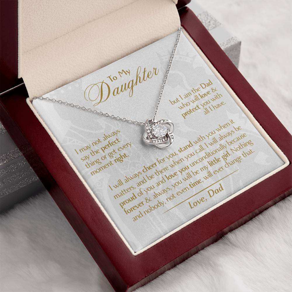 To My Daughter - Love Dad - Beautiful Gift Set - Love Knot Necklace -DLK006