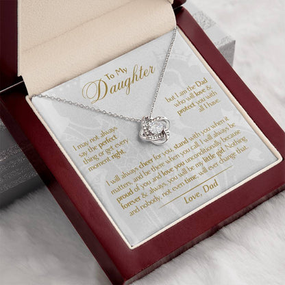 To My Daughter - Love Dad - Beautiful Gift Set - Love Knot Necklace -DLK006