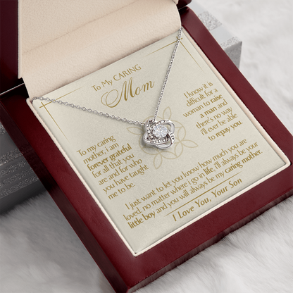 To My Mom - Beautiful Gift Set - Love Knot Necklace -MLK001