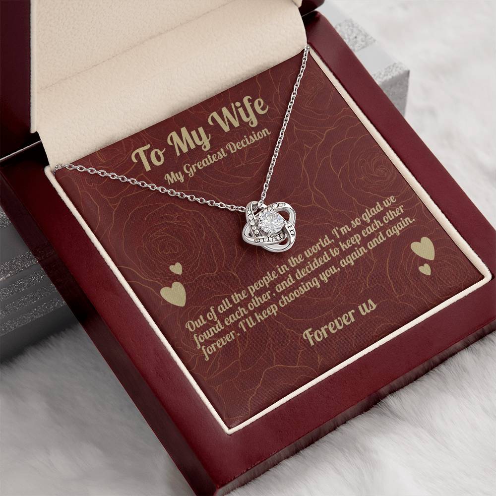 To My Wife - Beautiful Gift Set - Love Knot Necklace - WLKL003