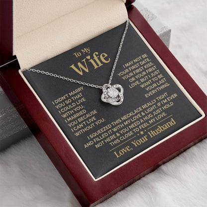 To My Wife - Beautiful Gift Set - Love Knot Necklace - WLKL010