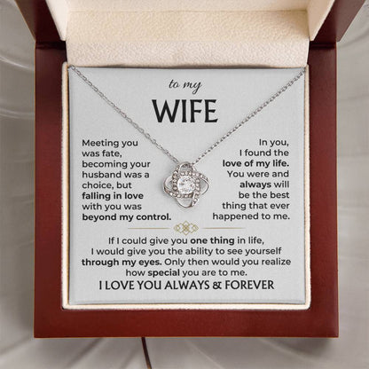 To My Wife - Beautiful Gift Set - Love Knot Necklace - WLKL002