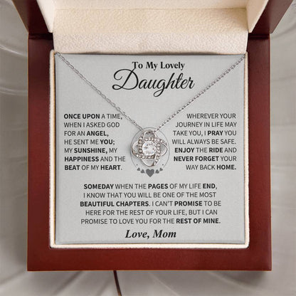 To My Daughter - Love Dad - Beautiful Gift Set - Love Knot Necklace -DLK012
