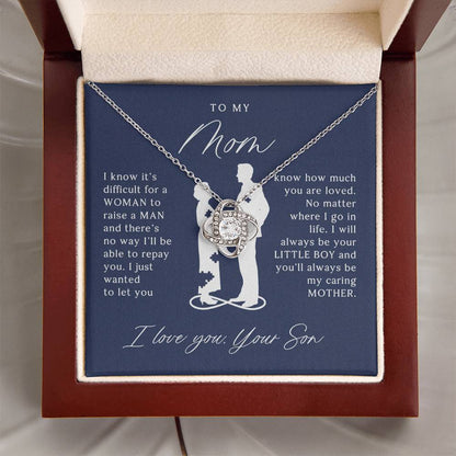 To My Mom - Beautiful Gift Set - Love Knot Necklace -MLK002