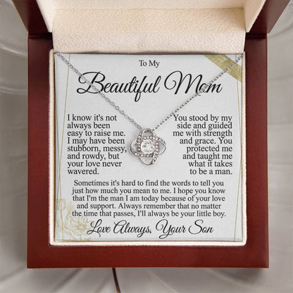 To My Mom - Beautiful Gift Set - Love Knot Necklace -MLK004