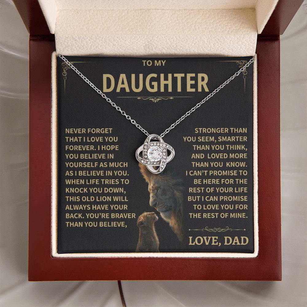 To My Daughter - Love Dad - Beautiful Gift Set - Love Knot Necklace -DLK009