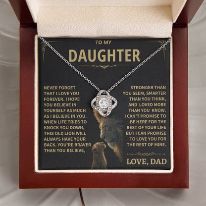 To My Daughter - Love Dad - Beautiful Gift Set - Love Knot Necklace -DLK009