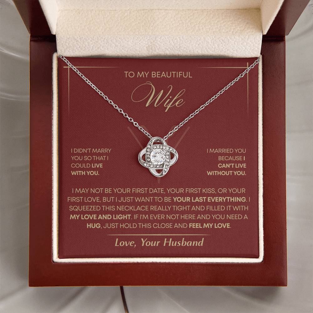 To My Wife - Beautiful Gift Set - Love Knot Necklace - WLKL005