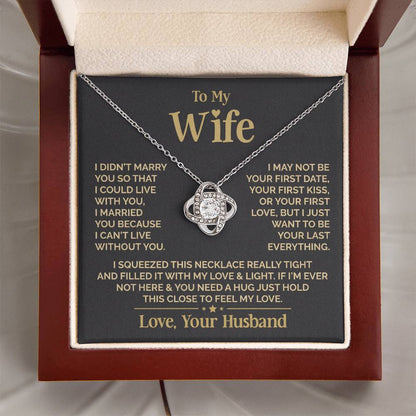 To My Wife - Beautiful Gift Set - Love Knot Necklace - WLKL010