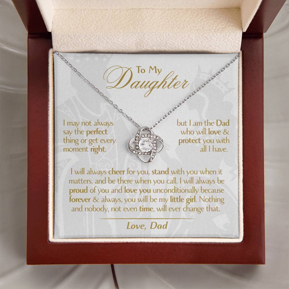 To My Daughter - Love Dad - Beautiful Gift Set - Love Knot Necklace -DLK006