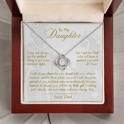 To My Daughter - Love Dad - Beautiful Gift Set - Love Knot Necklace -DLK006