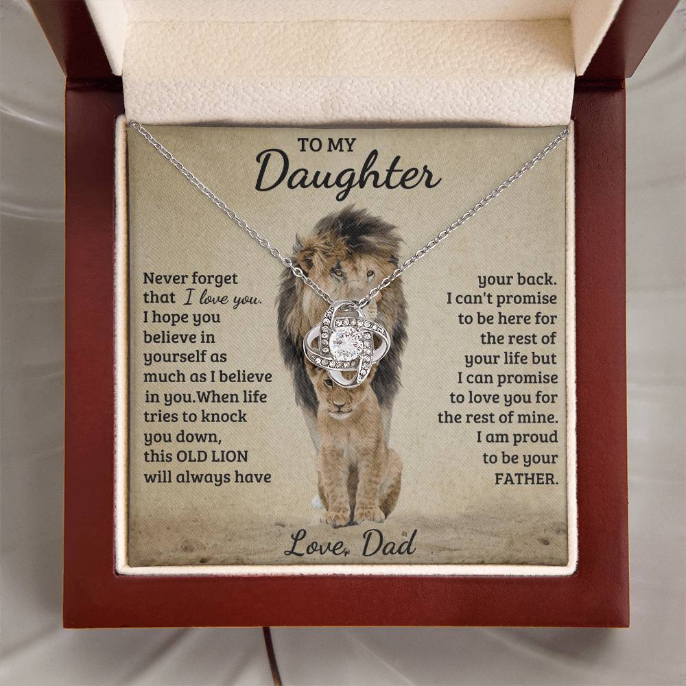 To My Daughter - Love Dad - Beautiful Gift Set - Love Knot Necklace -DLK018