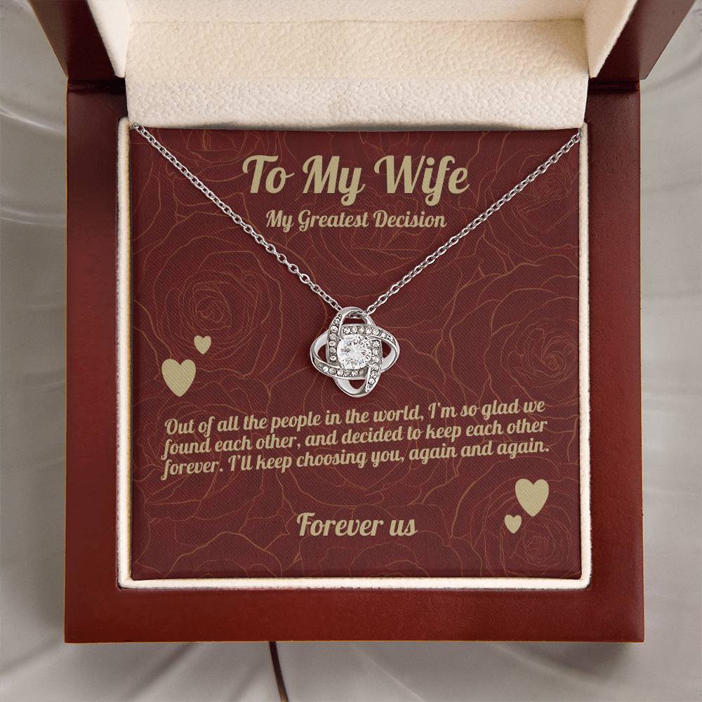 To My Wife - Beautiful Gift Set - Love Knot Necklace - WLKL003