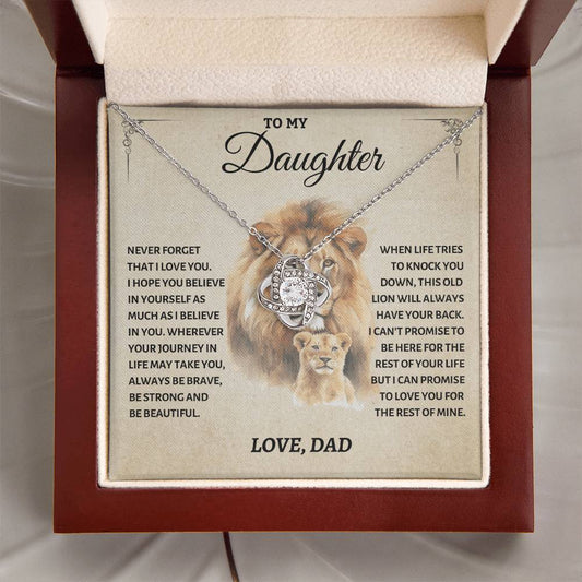 To My Daughter - Love Dad - Beautiful Gift Set - Love Knot Necklace -DLK011