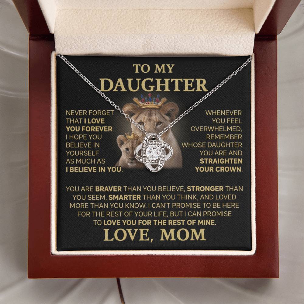 To My Daughter - Love Dad - Beautiful Gift Set - Love Knot Necklace -DLK015