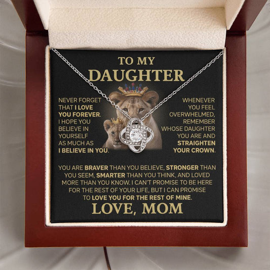 To My Daughter - Love Dad - Beautiful Gift Set - Love Knot Necklace -DLK015