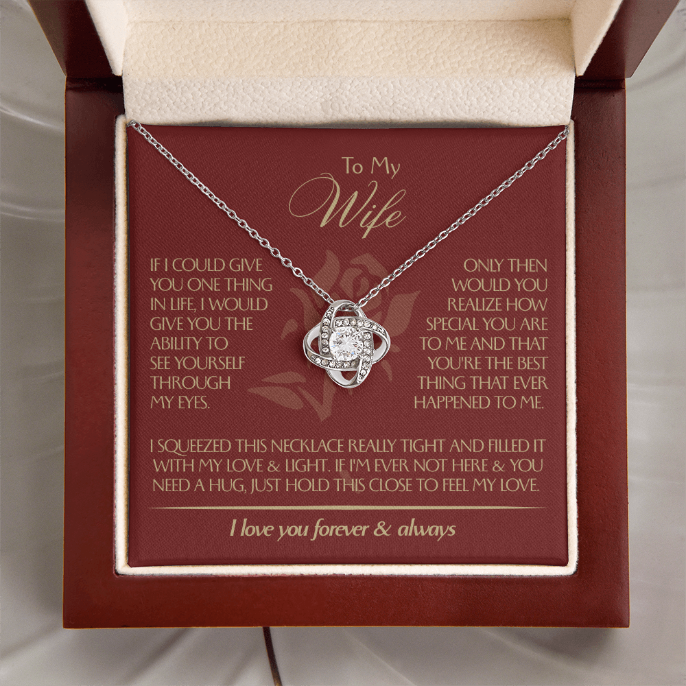 To My Wife - Beautiful Gift Set - Love Knot Necklace - WLKL001