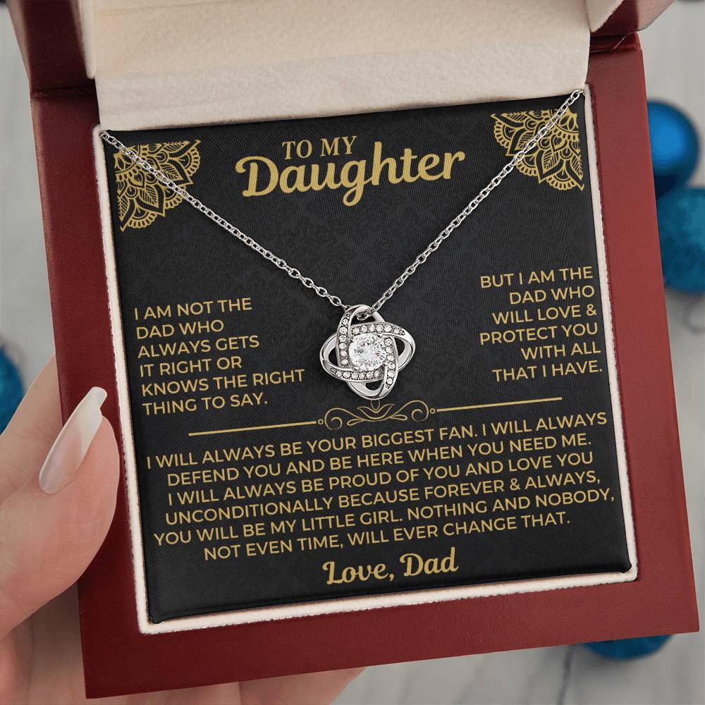 To My Daughter - Love Dad - Beautiful Gift Set - Love Knot Necklace -DLK004
