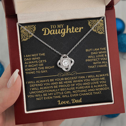 To My Daughter - Love Dad - Beautiful Gift Set - Love Knot Necklace -DLK004