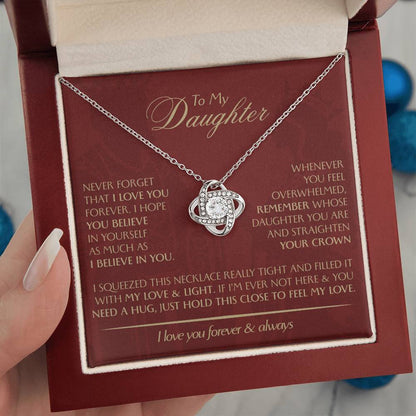 To My Daughter - Love Dad - Beautiful Gift Set - Love Knot Necklace -DLK005