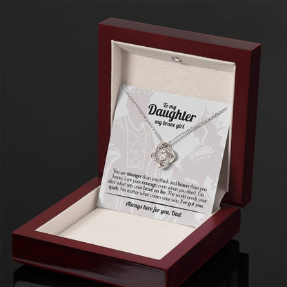 To My Daughter - Love Dad - Beautiful Gift Set - Love Knot Necklace -DLK017