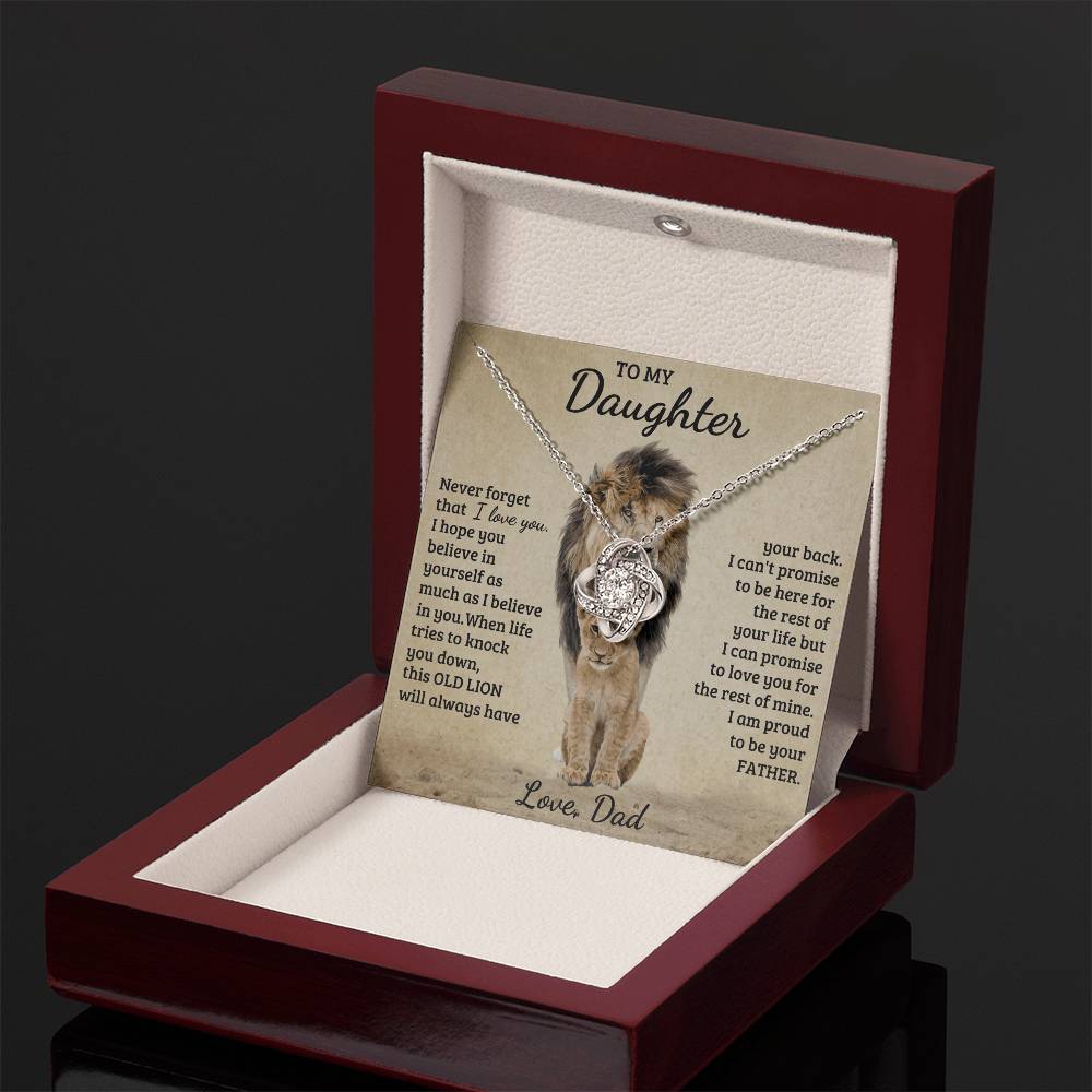 To My Daughter - Love Dad - Beautiful Gift Set - Love Knot Necklace -DLK018
