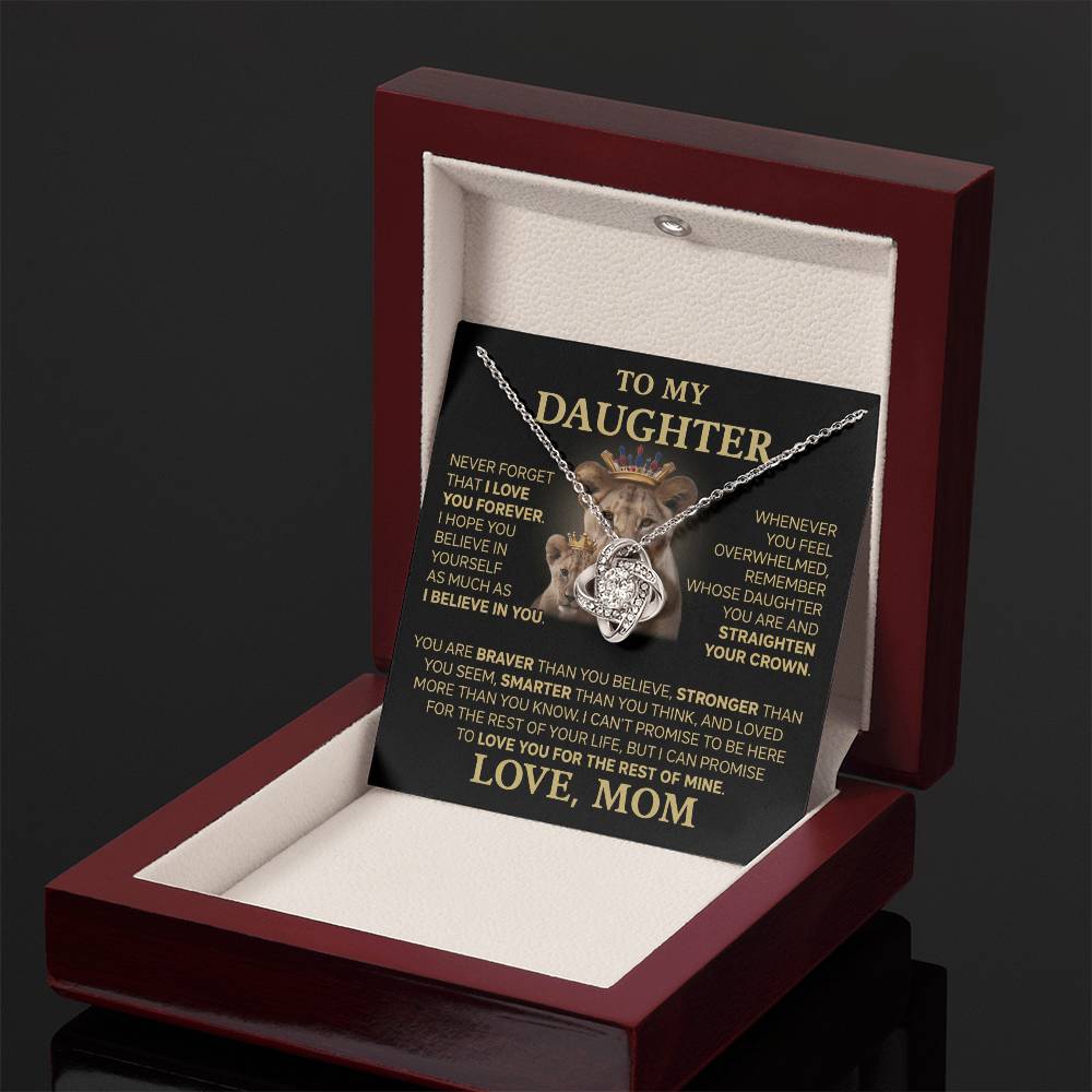 To My Daughter - Love Dad - Beautiful Gift Set - Love Knot Necklace -DLK015