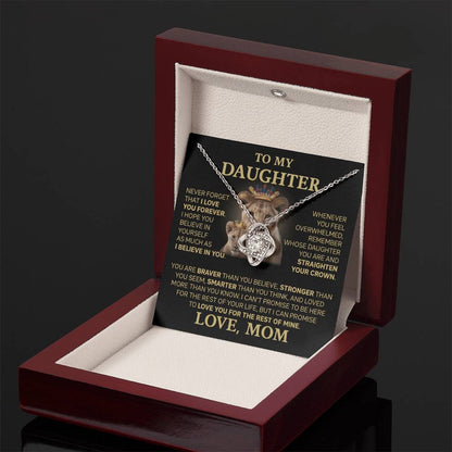To My Daughter - Love Dad - Beautiful Gift Set - Love Knot Necklace -DLK015