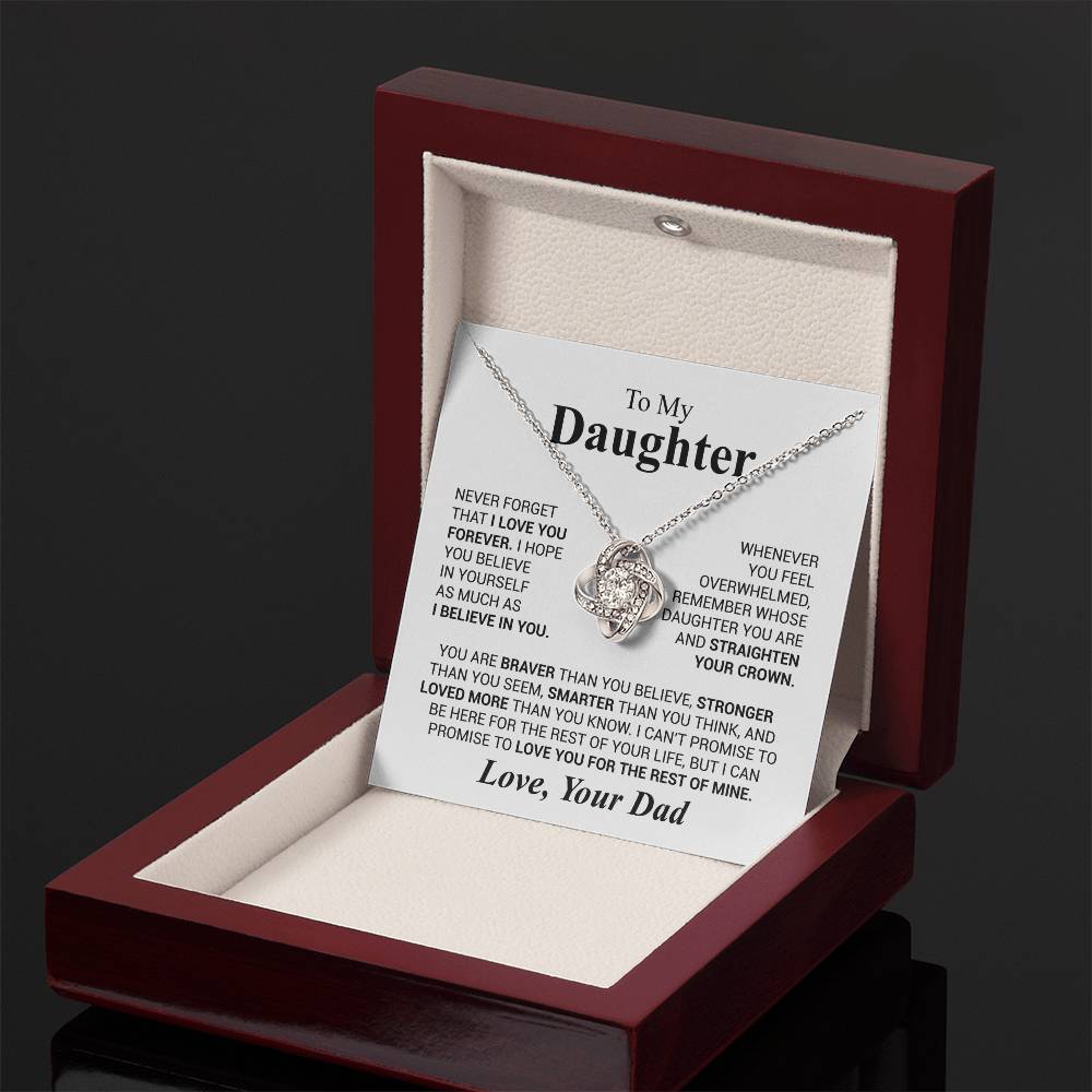 To My Daughter - Love Dad - Beautiful Gift Set - Love Knot Necklace -DLK023