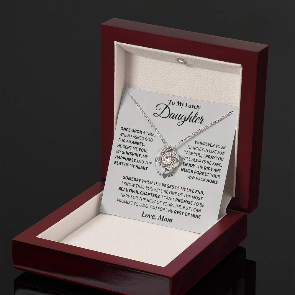 To My Daughter - Love Dad - Beautiful Gift Set - Love Knot Necklace -DLK012