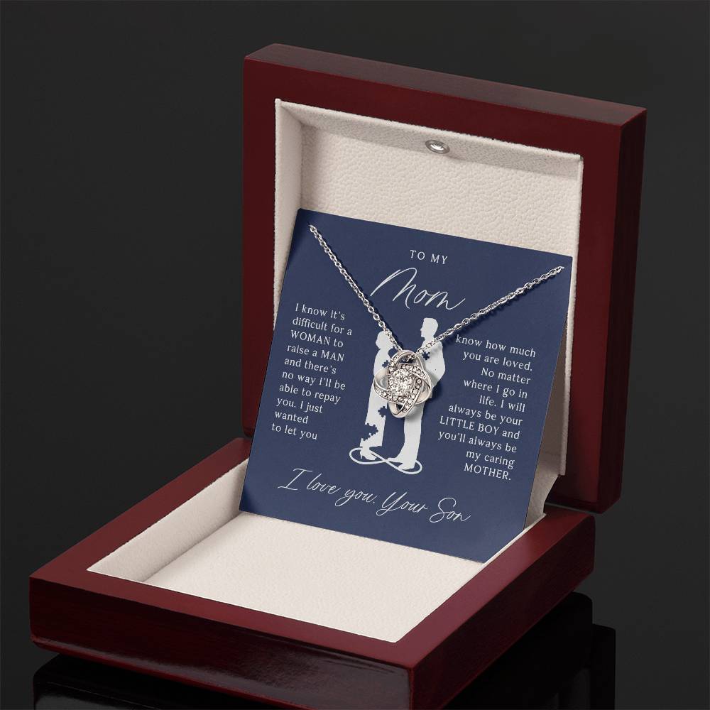 To My Mom - Beautiful Gift Set - Love Knot Necklace -MLK002