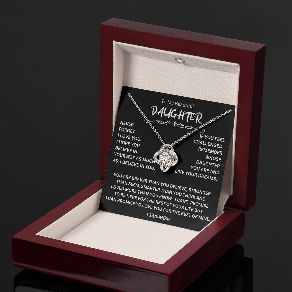 To My Daughter - Love Dad - Beautiful Gift Set - Love Knot Necklace -DLK014