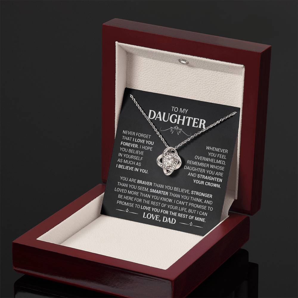 To My Daughter - Love Dad - Beautiful Gift Set - Love Knot Necklace -DLK013