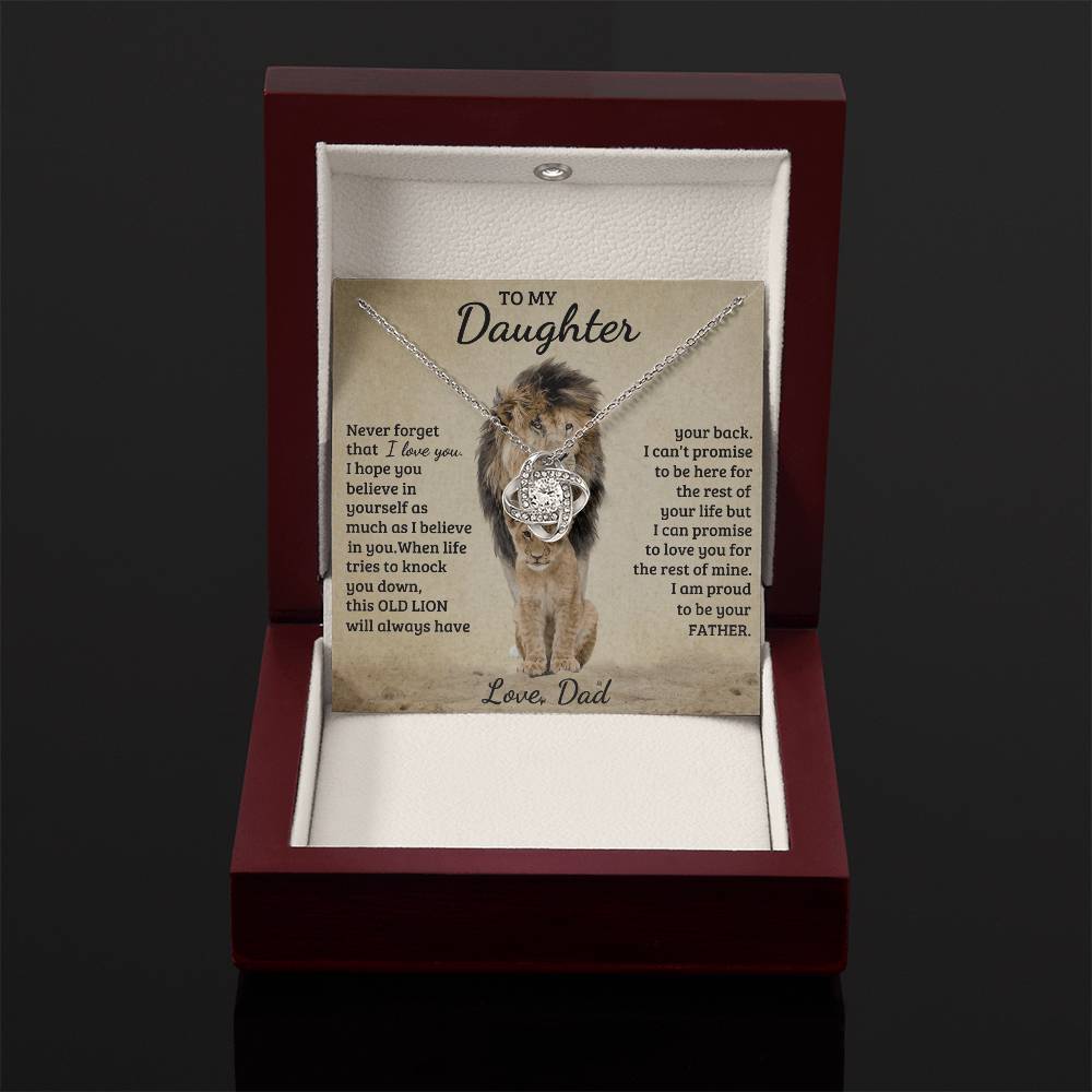 To My Daughter - Love Dad - Beautiful Gift Set - Love Knot Necklace -DLK018