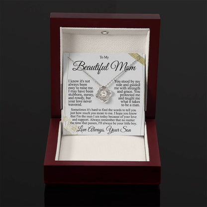 To My Mom - Beautiful Gift Set - Love Knot Necklace -MLK004