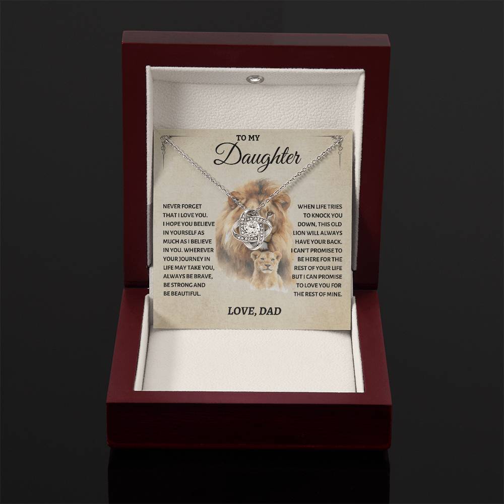 To My Daughter - Love Dad - Beautiful Gift Set - Love Knot Necklace -DLK011