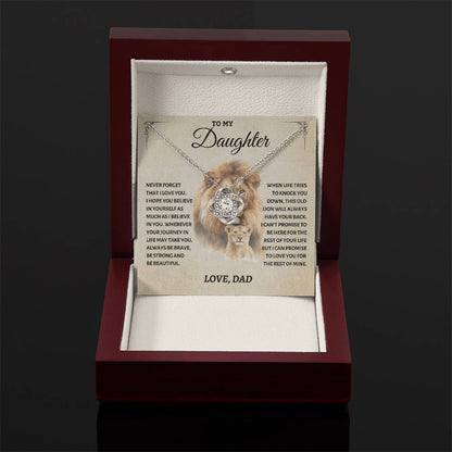 To My Daughter - Love Dad - Beautiful Gift Set - Love Knot Necklace -DLK011