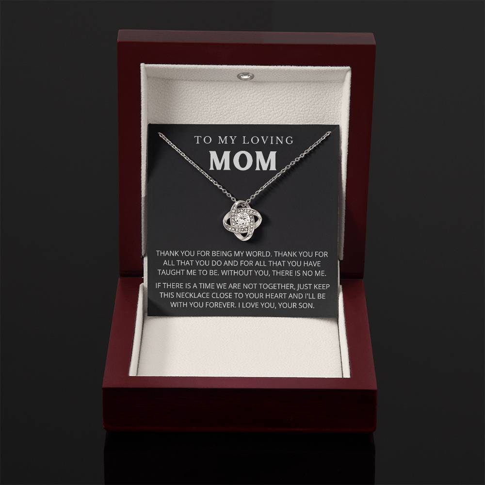 To My Mom - Beautiful Gift Set - Love Knot Necklace -MLK005