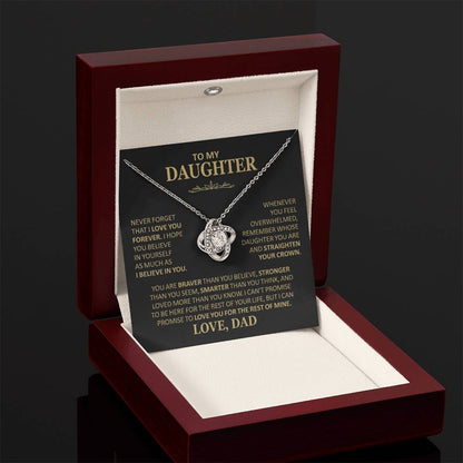 To My Daughter - Love Dad - Beautiful Gift Set - Love Knot Necklace -DLK020