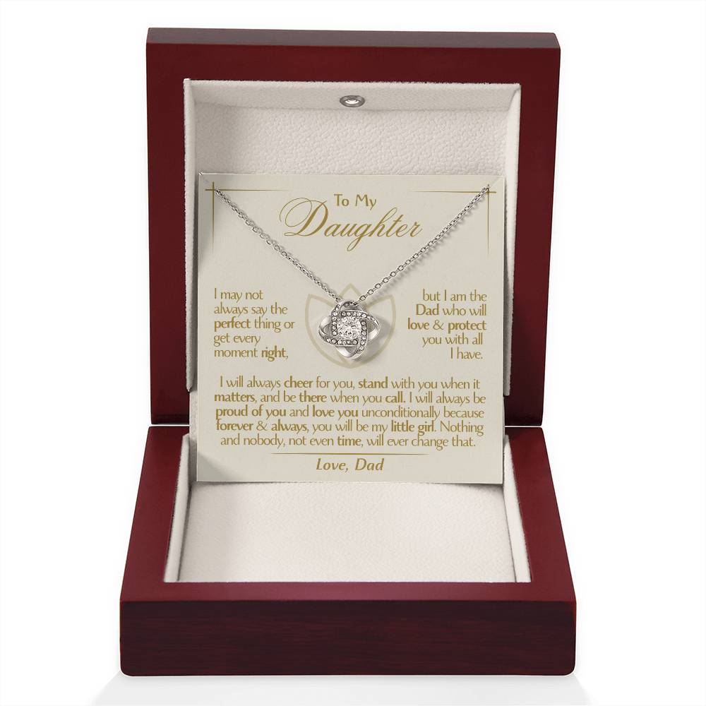 To My Daughter - Love Dad - Beautiful Gift Set - Love Knot Necklace -DLK010
