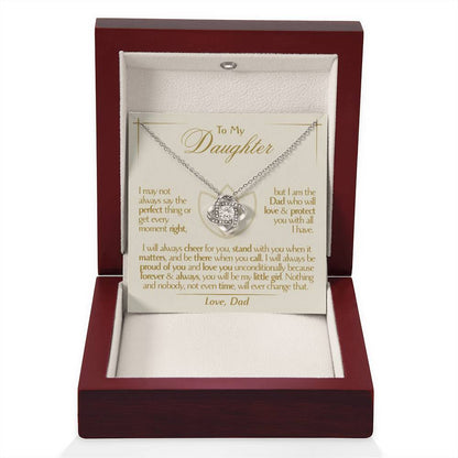 To My Daughter - Love Dad - Beautiful Gift Set - Love Knot Necklace -DLK010