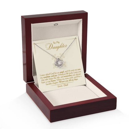 To My Daughter - Love Dad - Beautiful Gift Set - Love Knot Necklace -DLK016