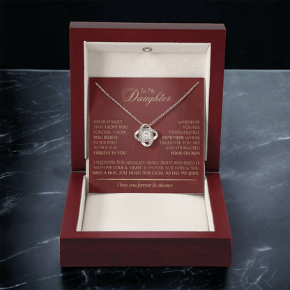 To My Daughter - Love Dad - Beautiful Gift Set - Love Knot Necklace -DLK005