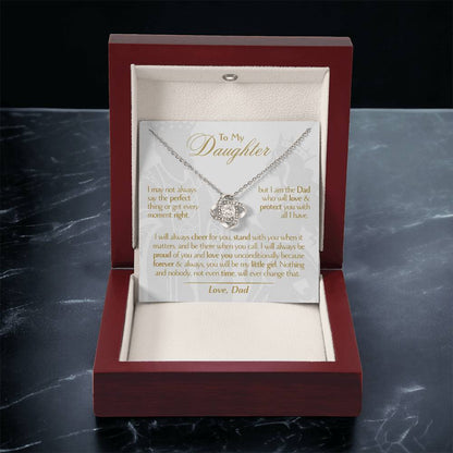 To My Daughter - Love Dad - Beautiful Gift Set - Love Knot Necklace -DLK006