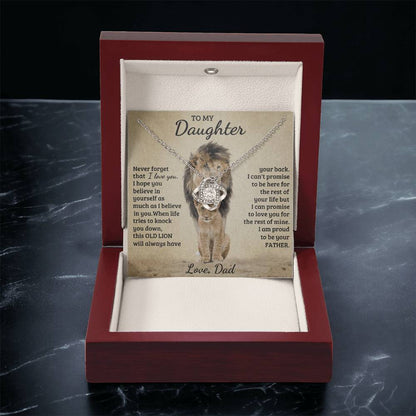 To My Daughter - Love Dad - Beautiful Gift Set - Love Knot Necklace -DLK018