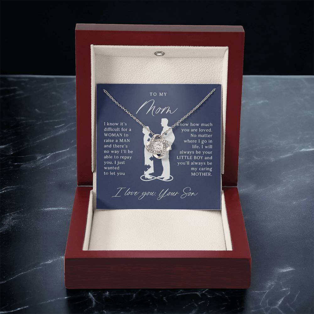 To My Mom - Beautiful Gift Set - Love Knot Necklace -MLK002