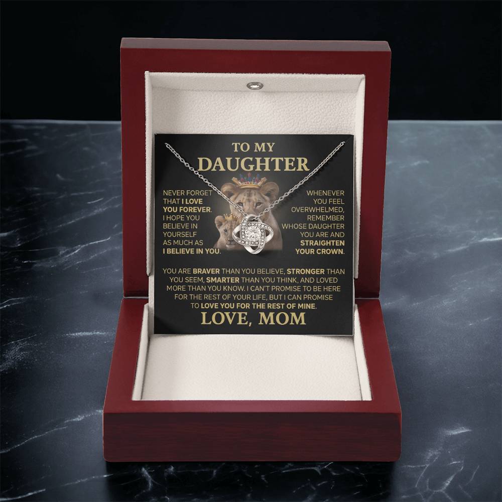To My Daughter - Love Dad - Beautiful Gift Set - Love Knot Necklace -DLK015