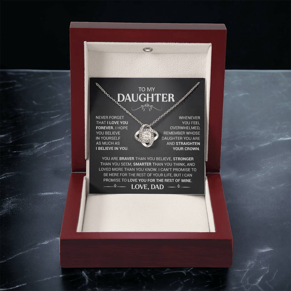 To My Daughter - Love Dad - Beautiful Gift Set - Love Knot Necklace -DLK013